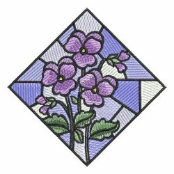 Stained Glass Flowers 04 machine embroidery designs