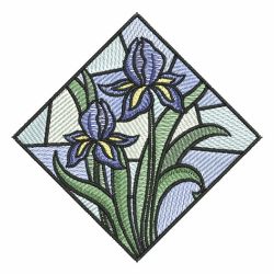Stained Glass Flowers 06 machine embroidery designs