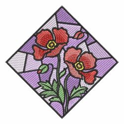 Stained Glass Flowers 08 machine embroidery designs