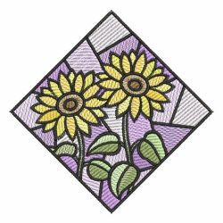 Stained Glass Flowers 09 machine embroidery designs