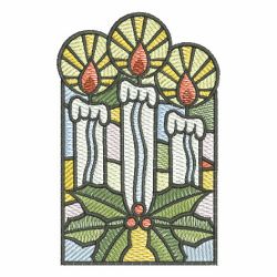 Stained Glass Christmas Candles machine embroidery designs