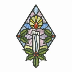 Stained Glass Christmas Candles 10 machine embroidery designs