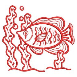 Redwork Tropical Fish(Md) machine embroidery designs