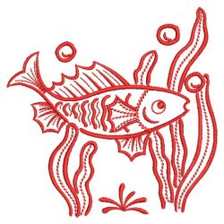 Redwork Tropical Fish 03(Lg)