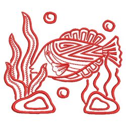 Redwork Tropical Fish 04(Sm) machine embroidery designs