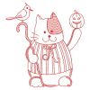 Redwork Halloween Kitty 04(Sm)