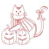 Redwork Halloween Kitty 08(Lg)