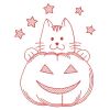 Redwork Halloween Kitty 10(Md)