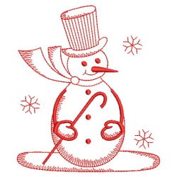 Redwork Christmas Snowman(Sm) machine embroidery designs