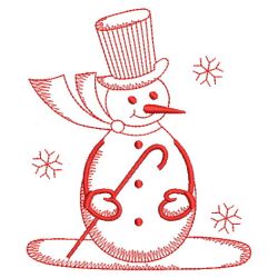 Redwork Christmas Snowman(Lg) machine embroidery designs