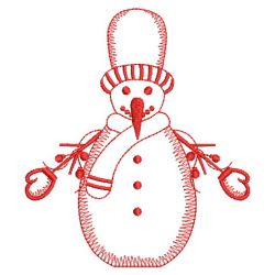 Redwork Christmas Snowman 02(Md) machine embroidery designs