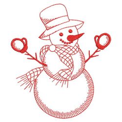 Redwork Christmas Snowman 03(Sm)