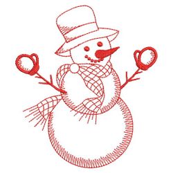 Redwork Christmas Snowman 03(Md) machine embroidery designs