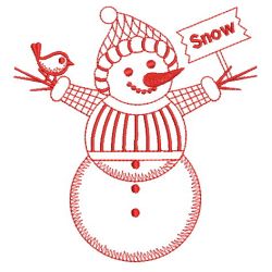 Redwork Christmas Snowman 04(Lg) machine embroidery designs