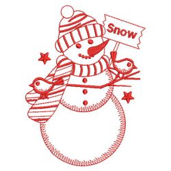 Redwork Christmas Snowman 05(Lg)
