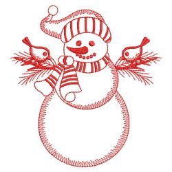 Redwork Christmas Snowman 06(Sm) machine embroidery designs