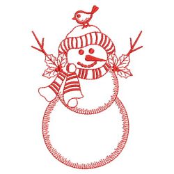 Redwork Christmas Snowman 07(Sm) machine embroidery designs