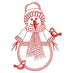 Redwork Christmas Snowman 08(Lg) machine embroidery designs