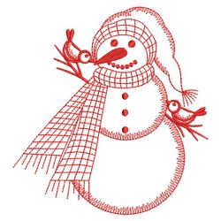 Redwork Christmas Snowman 09(Sm) machine embroidery designs