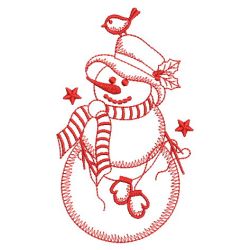 Redwork Christmas Snowman 10(Md)