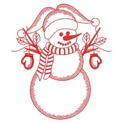 Redwork Christmas Snowman 11(Sm)