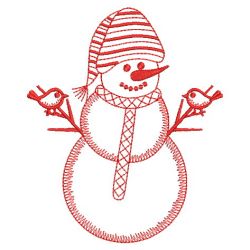 Redwork Christmas Snowman 12(Md)