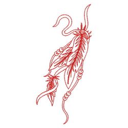 Redwork Indian Feather 02(Md) machine embroidery designs