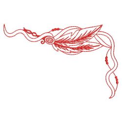 Redwork Indian Feather 03(Lg) machine embroidery designs