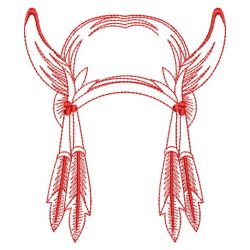 Redwork Indian Feather 08(Lg) machine embroidery designs