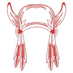 Redwork Indian Feather 08(Md) machine embroidery designs