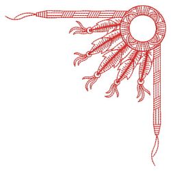 Redwork Indian Feather 12(Lg) machine embroidery designs