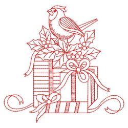 Redwork Christmas Gift 03(Md) machine embroidery designs