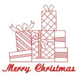 Redwork Christmas Gift 05(Sm) machine embroidery designs