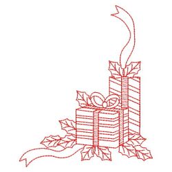 Redwork Christmas Gift 08(Md) machine embroidery designs