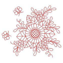 Redwork Heirloom Flower 01(Sm) machine embroidery designs