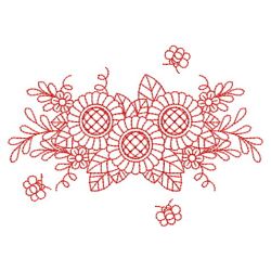 Redwork Heirloom Flower 03(Lg)