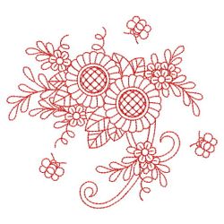 Redwork Heirloom Flower 04(Sm) machine embroidery designs