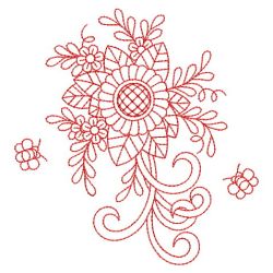 Redwork Heirloom Flower 06(Md) machine embroidery designs