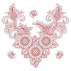 Redwork Heirloom Flower 07(Lg) machine embroidery designs