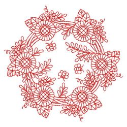 Redwork Heirloom Flower 08(Md) machine embroidery designs