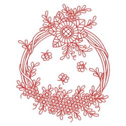 Redwork Heirloom Flower 10(Sm) machine embroidery designs