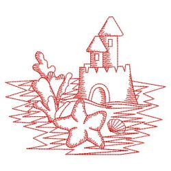 Redwork Summer Beach 04(Lg) machine embroidery designs