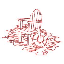 Redwork Summer Beach 06(Lg) machine embroidery designs