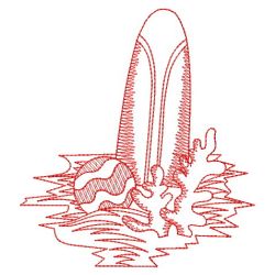 Redwork Summer Beach 08(Lg) machine embroidery designs