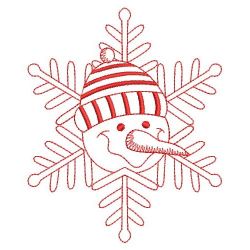 Redwork Snowflake Snowman 02(Lg)