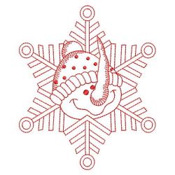Redwork Snowflake Snowman 04(Lg)