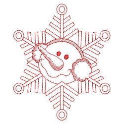 Redwork Snowflake Snowman 05(Sm)