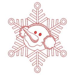 Redwork Snowflake Snowman 05(Sm)