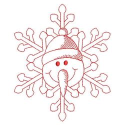 Redwork Snowflake Snowman 06(Lg)