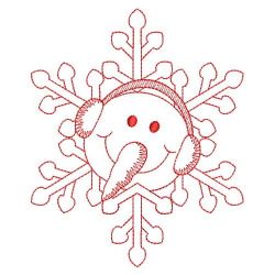 Redwork Snowflake Snowman 08(Sm)